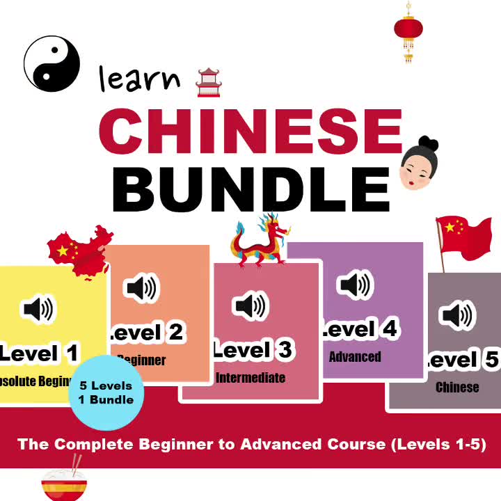200+ Chinese Language Learning Bundle | Mandarin | Cantonese | PDF Lessons, Audio Practice, Flashcards, Grammar & Vocabulary video poster