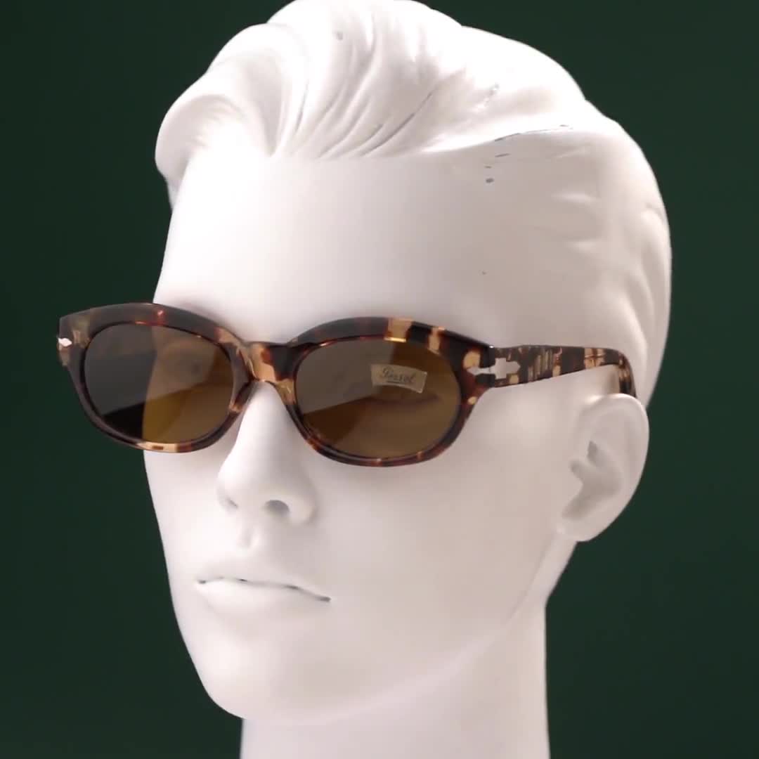 Persol Ratti 830 Vintage Sunglasses, 80s Tortoise Cat Eye, Wide
