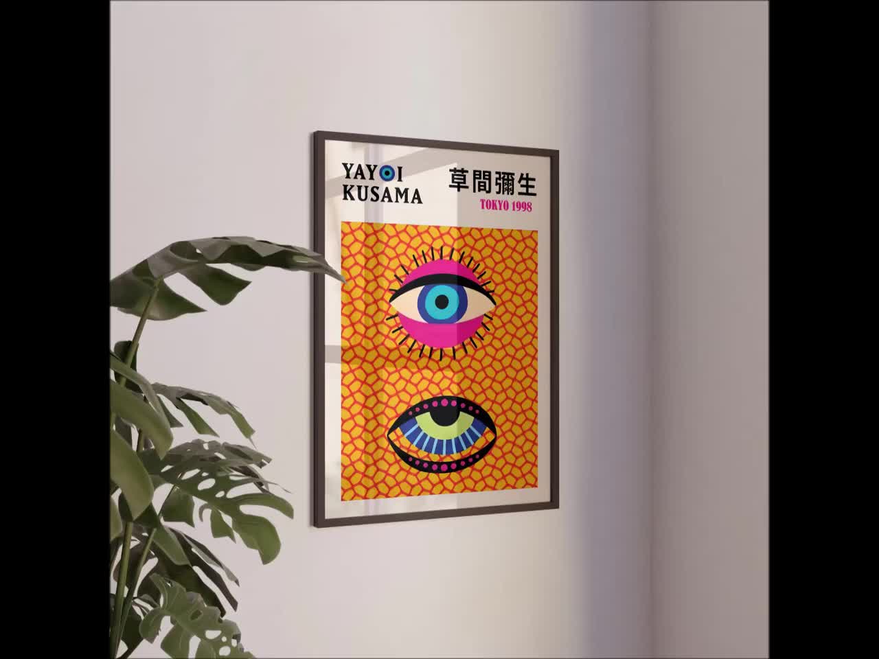Yayoi Kusama Ocean Eyes Poster Set: Retro Maximalist Art