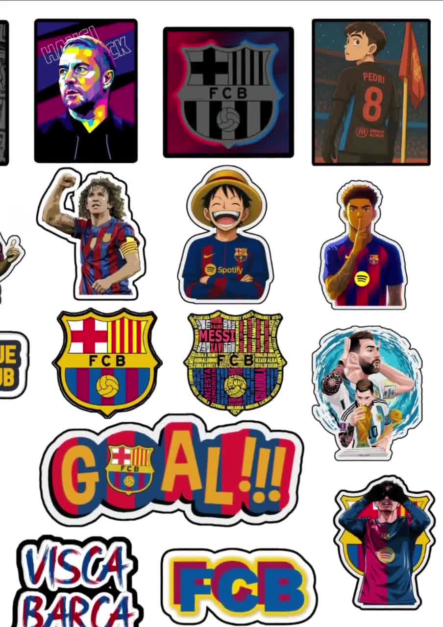 FC Barcelona Stickers | Barça Football Vinyl Decals | Waterproof