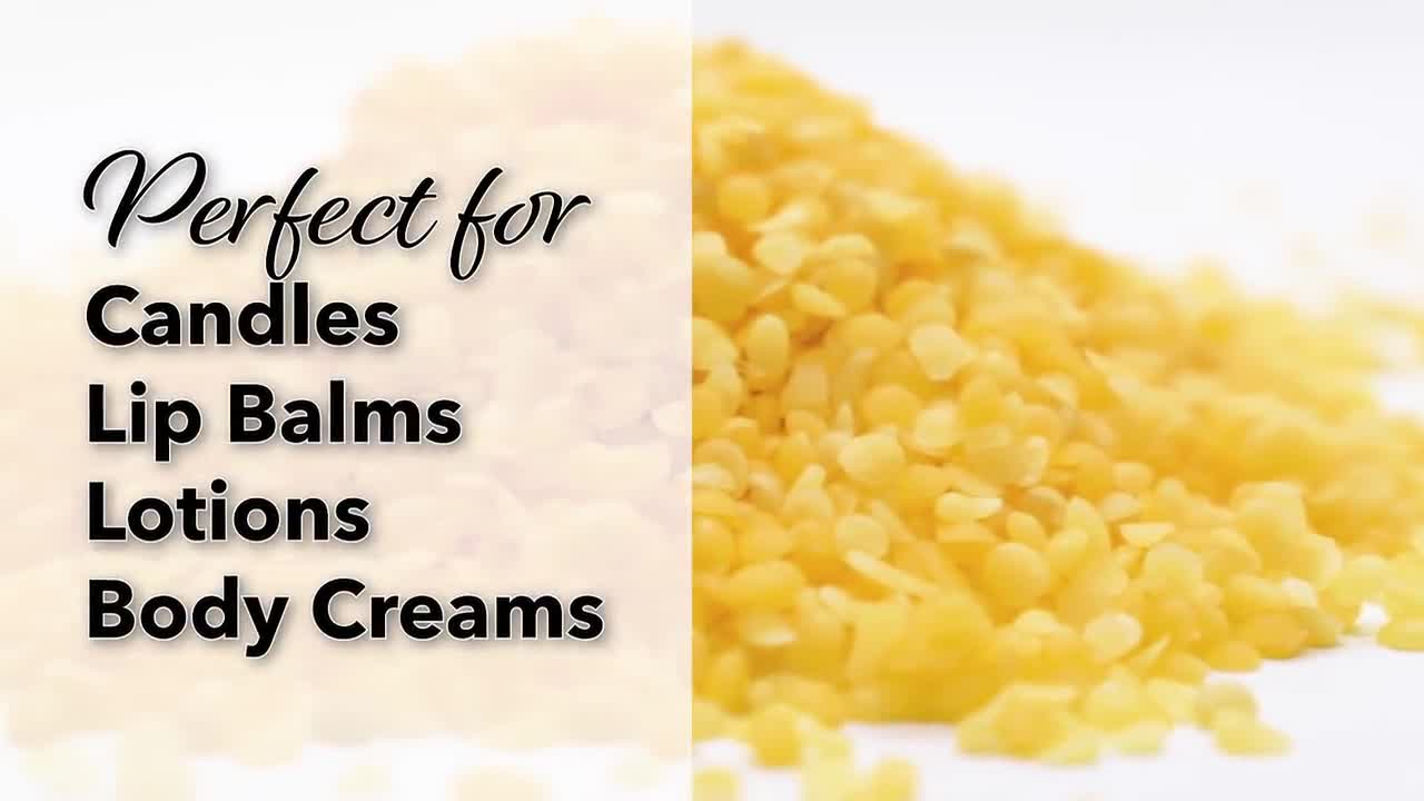 Yellow Beeswax Pellets 8 oz 100% Pure And Natural Triple Filtered For Skin,  Face, Body and Hair Care DIY Creams, Lotions, Lip Balm and Soap Making