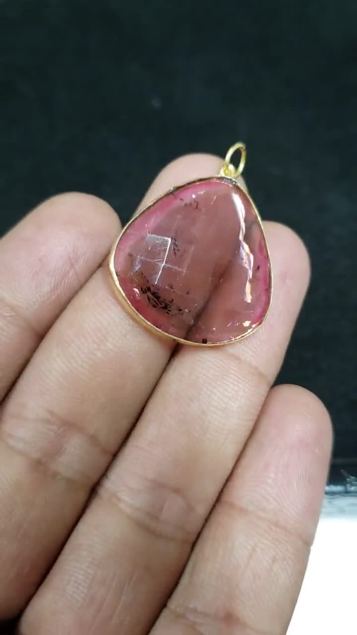 希少なピンクトルマリン18金ペンダント：唯一無二の石 - Etsy 日本