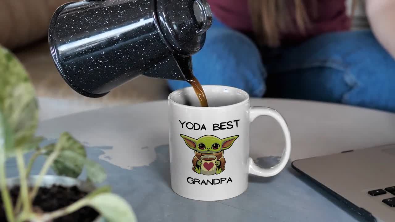 or Best Premium Color With Cute White Grandpa, Yoda Idea Grandfather 15oz Funny Gift - or Mug Beautiful black, / Quality 11 Coffee Etsy