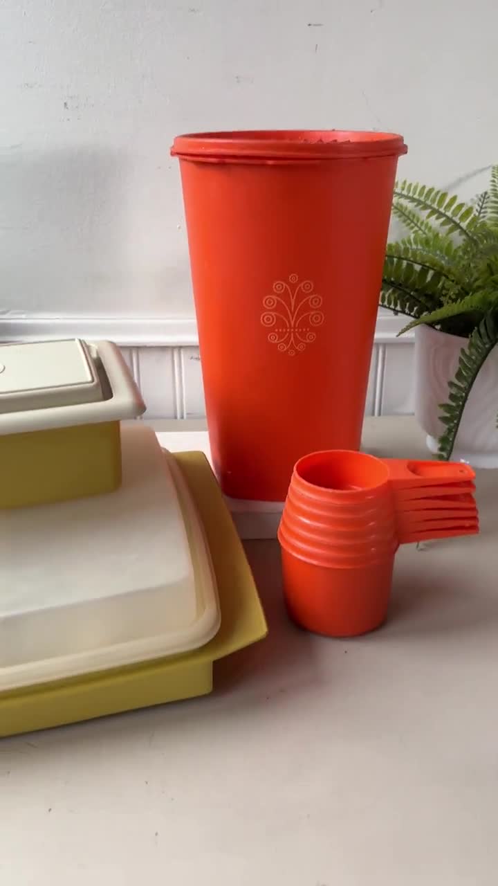 Vintage 1970s Tupperware Kitchen Storage Set of 14, MCM Mid