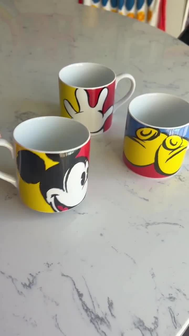 Set of 3 Gourmet Mickey Disney Coffee Mugs - Mickey Mouse Gloves Shoes Coffee Cup Set video poster