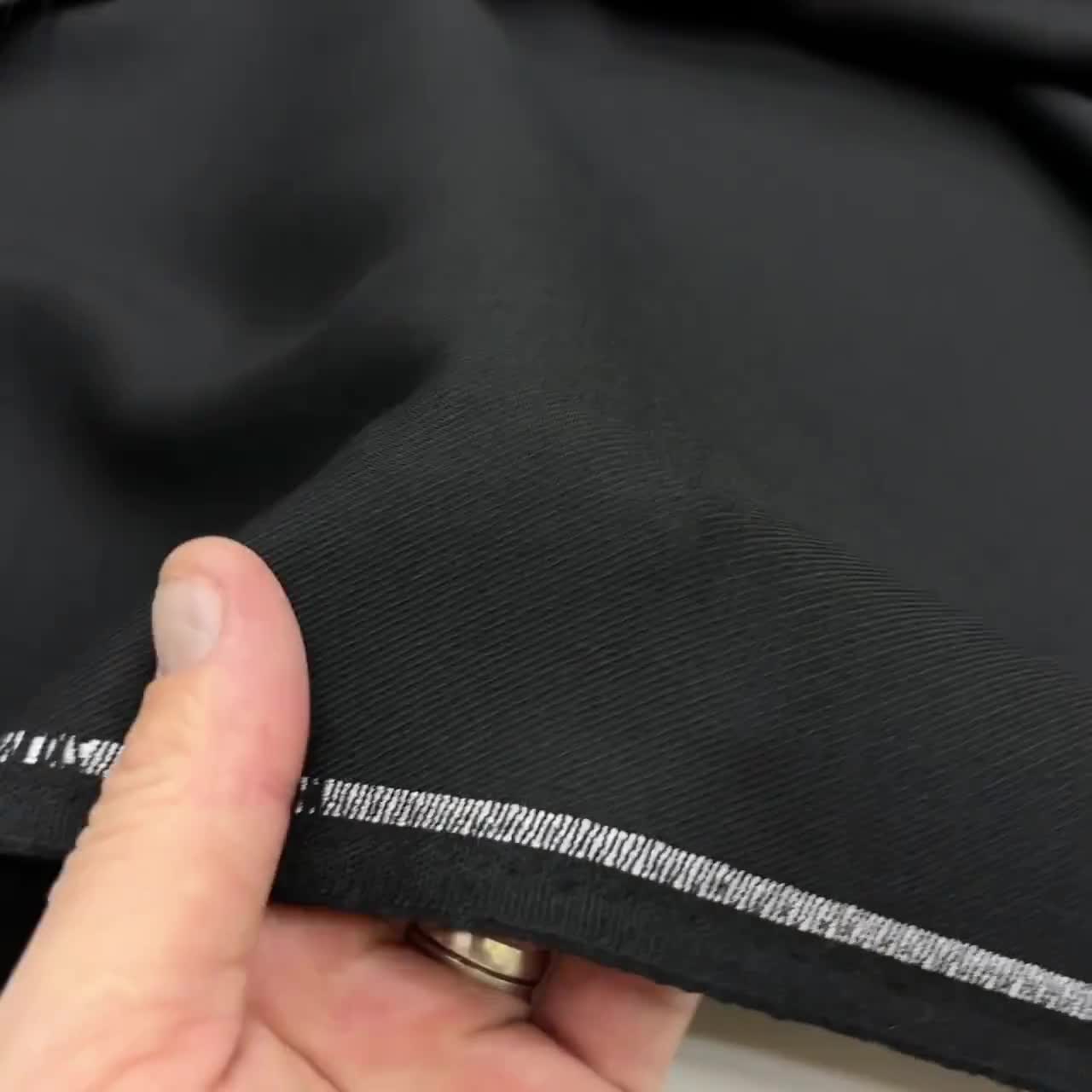 Black Heavy Wool Gabardine Fabric – Thick Durable Tailoring