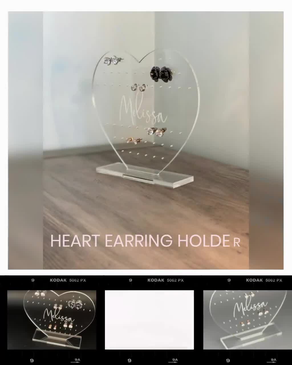 Heiheiup Transparent Acrylic Jewelry Rack Acrylic Earring Ring Necklace  Bracelet Holder Stand Earrings Stuff for 9 Year Old Girls