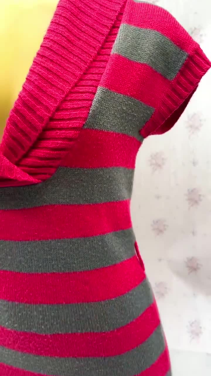 red paint sweater dress Red Paint Black Button Open Knit Detail Ribbed Stretchy Sweater Dress WL NWT