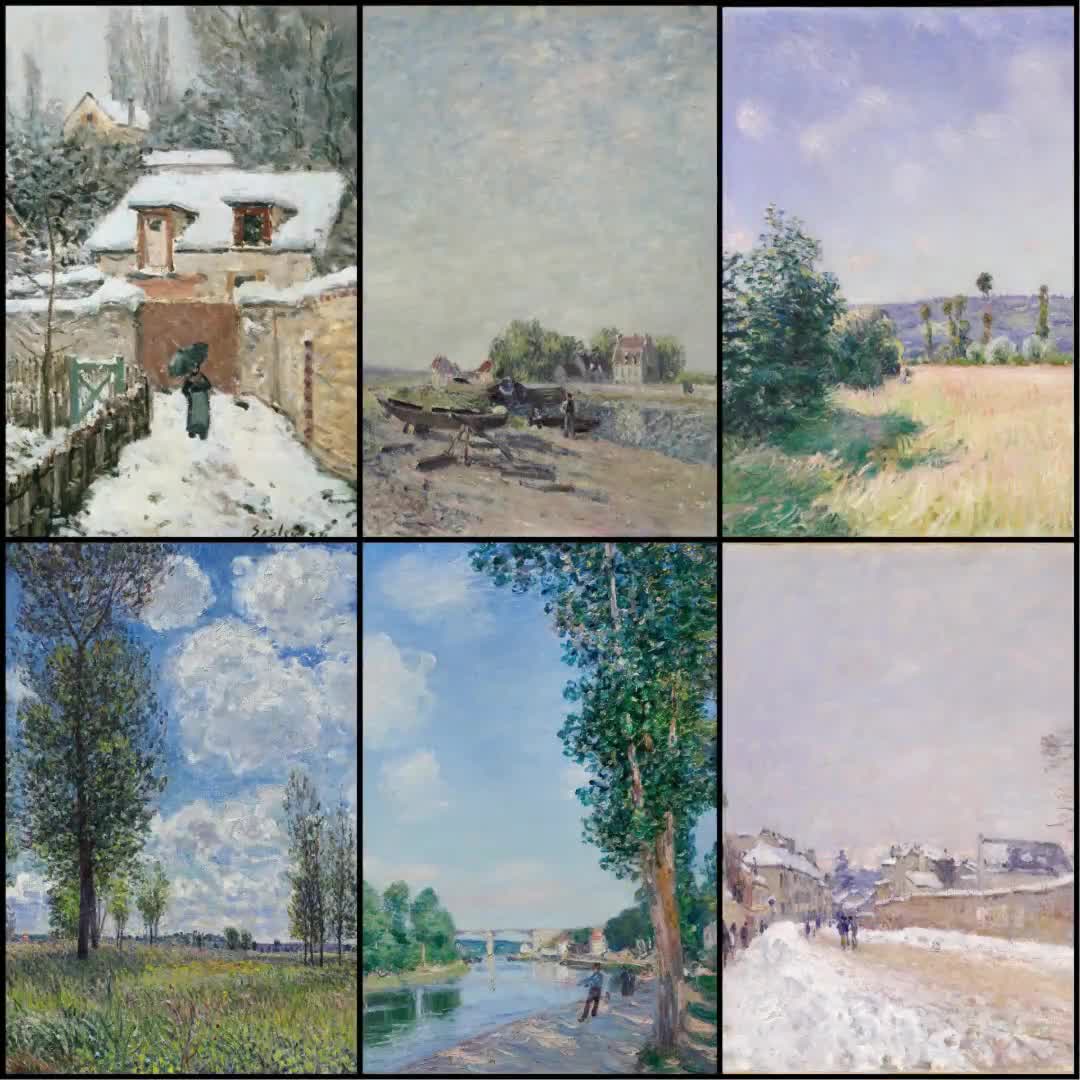65+ Alfred Sisley Artworks / Vintage Impressionist Landscape