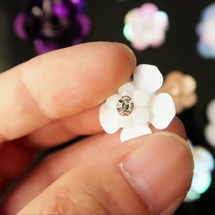 正規品　うるちゅる　コットン　プチドロ　おはじき　スパンコール　ラインストーン 15個入り 3cm 1.18インチ幅 ピンク ラインストーン スパンコール