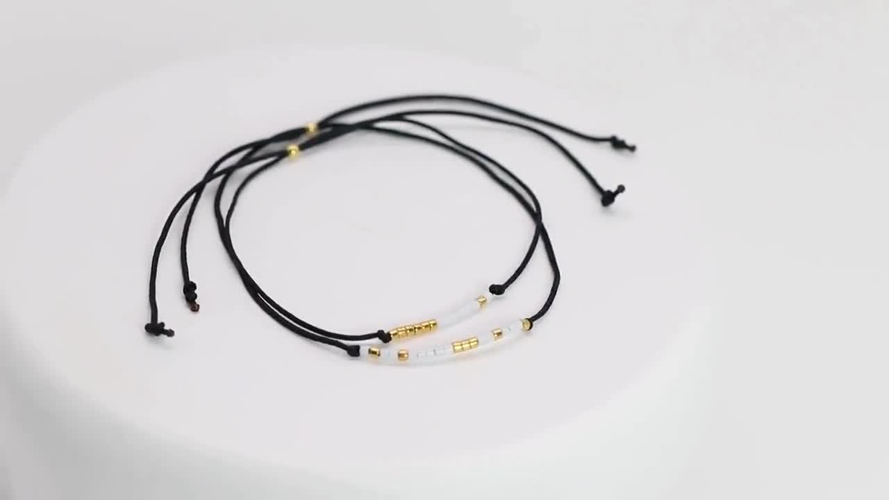 Bracciali Dell'Amicizia In Corda Con Codice Morse – Regalo Per Migliore Amica – Set 2 Bracciali Con Biglietto