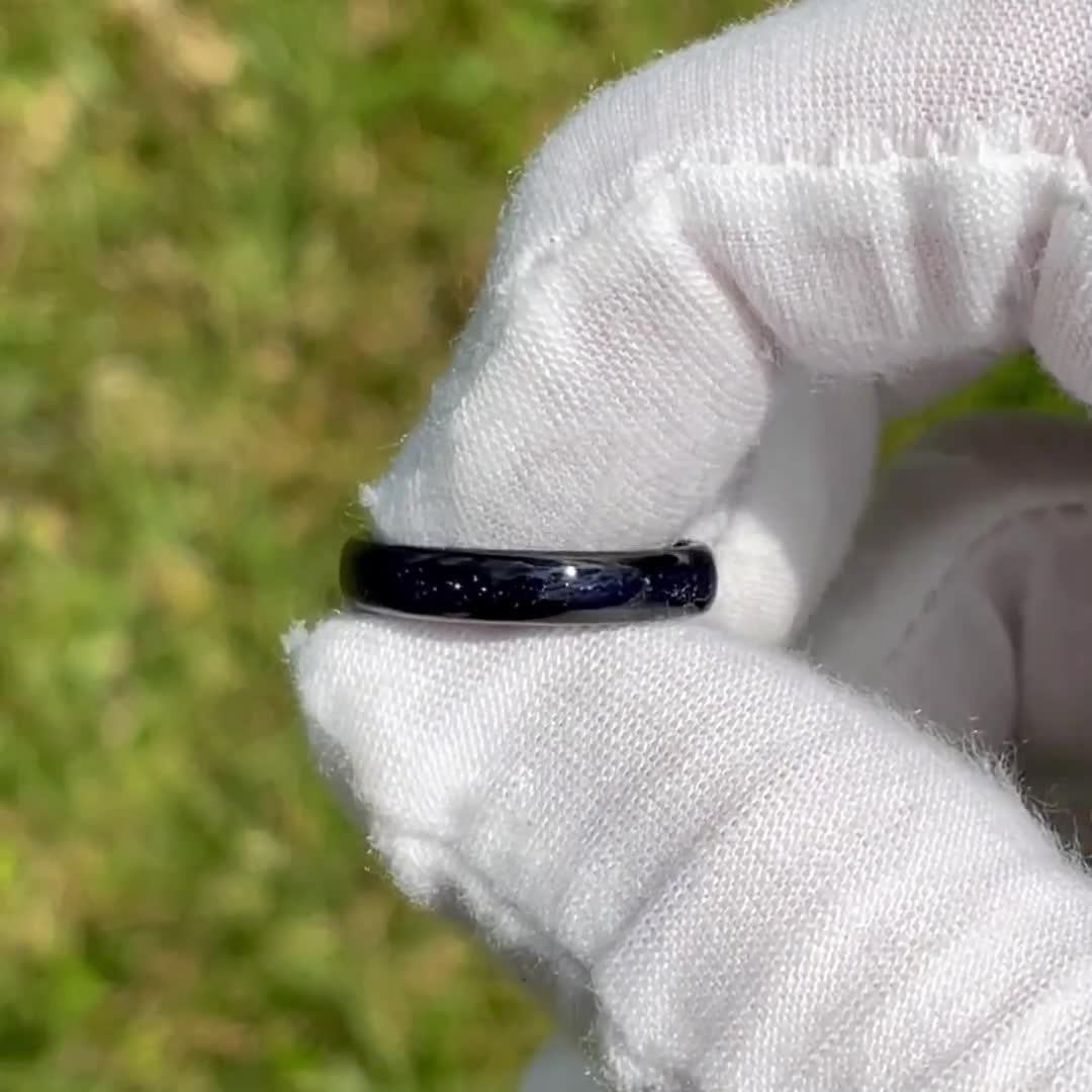 Great Rift Nebula Ring Set, His and Hers Tungsten Wedding