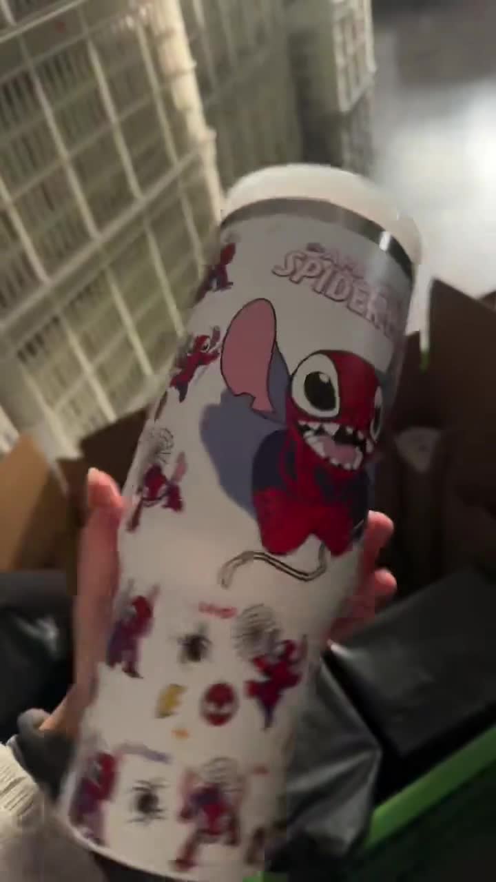 Spider Man Tumbler 40oz, Custom Name Superhero Tumbler Cup gift for fans video poster