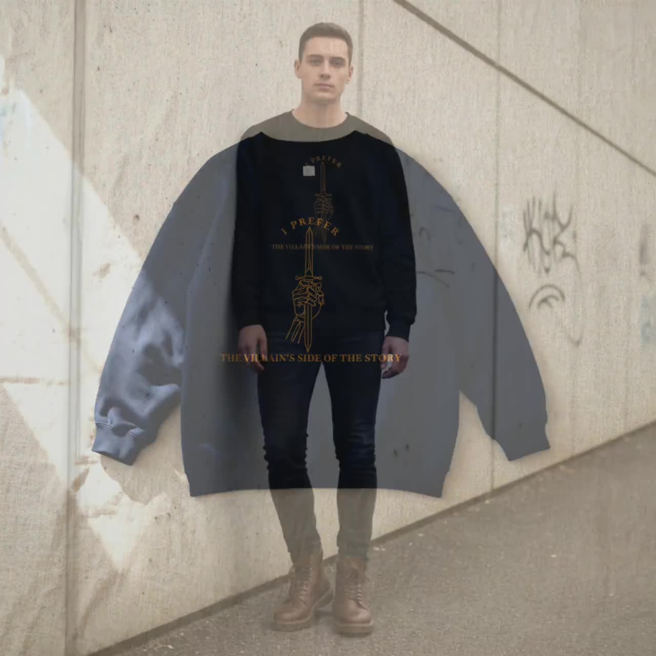 Bösewicht-Zitat-Sweatshirt - Dark Academia Bookish Rundhalsausschnitt video poster