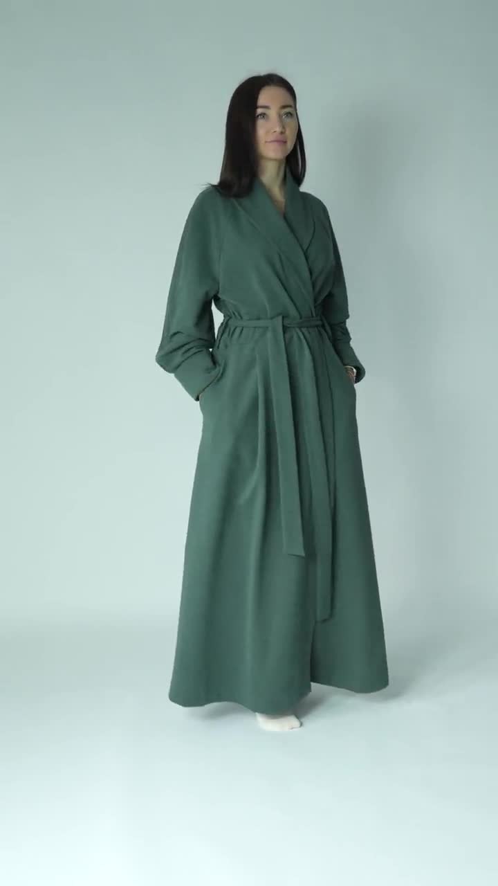 long jersey dressing gown Womens Nora Rose Blue Crane Print Long Jersey Dressing Gown US 4