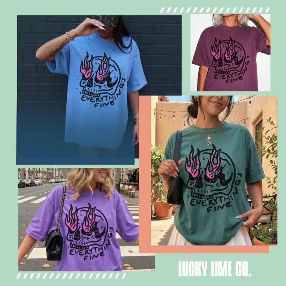 Everything is Fine Shirt, Retro Grunge Shirt, Sarcastic Shirt
