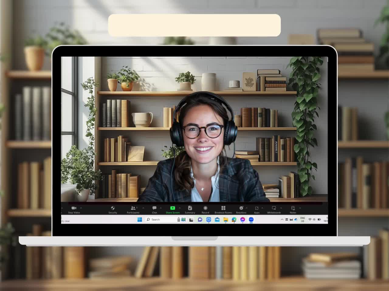 ホームオフィスの本棚のズーム背景（PNG） - Etsy 日本