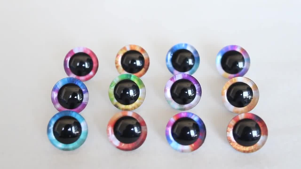 20pcs 3D Plastic Glitter Safety Eyes For Crochet Toys Amigurumi