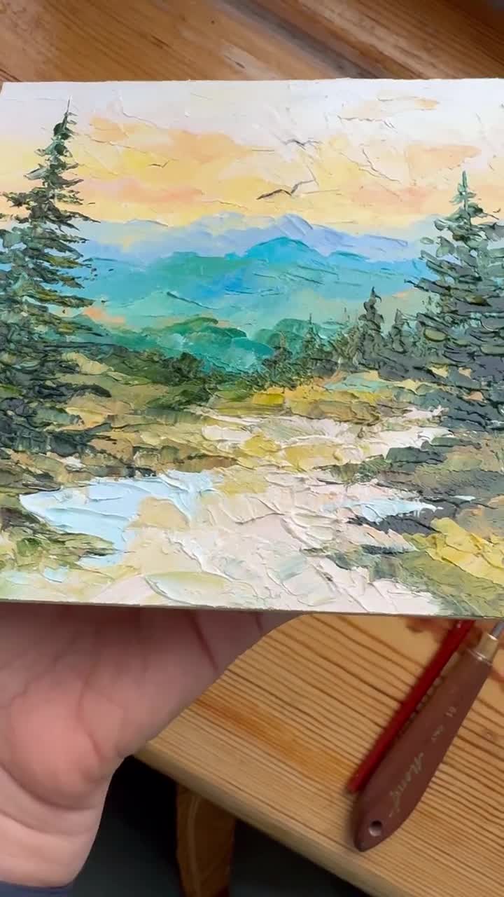スモーキー山脈の油絵：テネシー州の風景、オリジナルアート - Etsy 日本