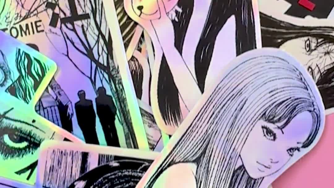 Japanese horror manga stickers set of 10 video poster