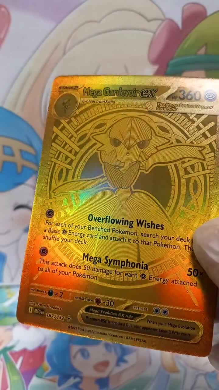 Mega Gardevoir Card Ex 187/132 Holographic Gold Texture English