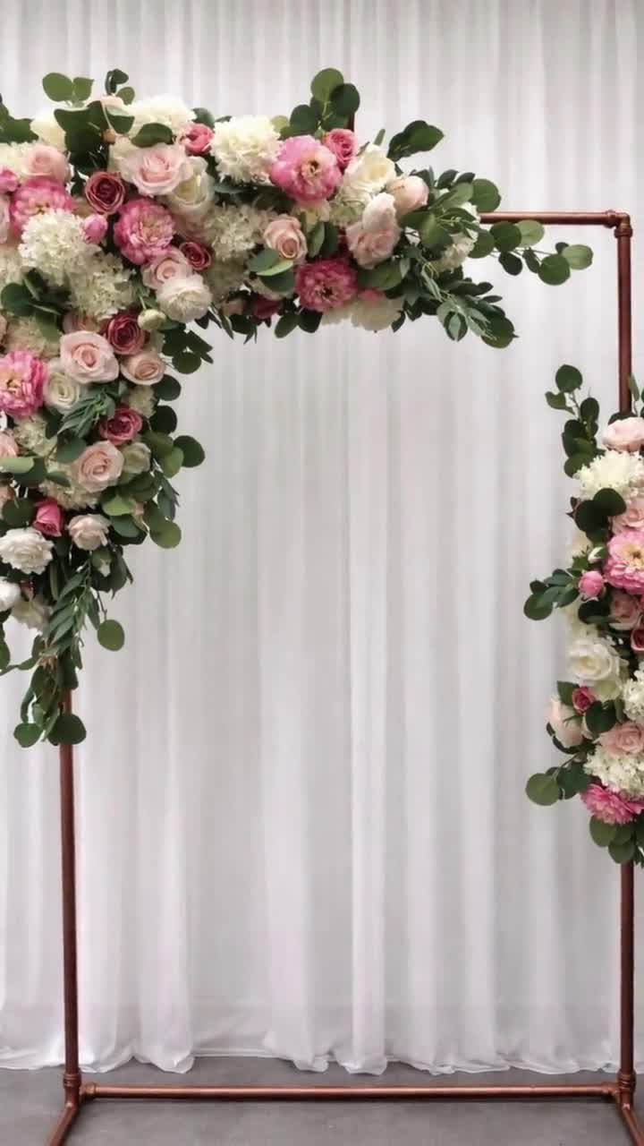POYHKFD Set di Tre Pezzi di Fiori Artificiali, Kit di Fiori Finti per Arco Nuziale Cartello di Benvenuto Floreale in Seta, Simulazione di Arco Segnali di Benvenuto per Matrimoni Decorazioni(P