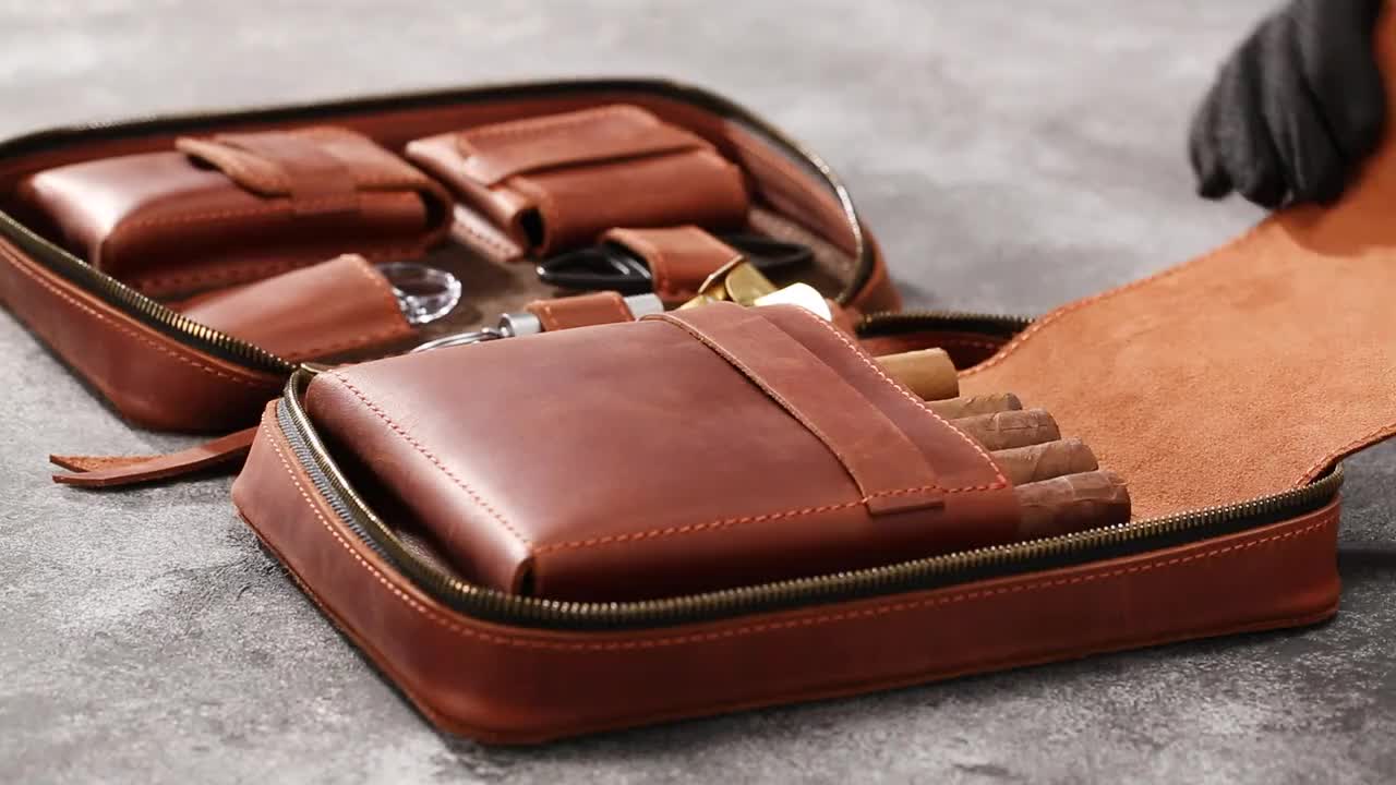 パーソナライズされたトラベルシガーケース - 高品質レザーシガー