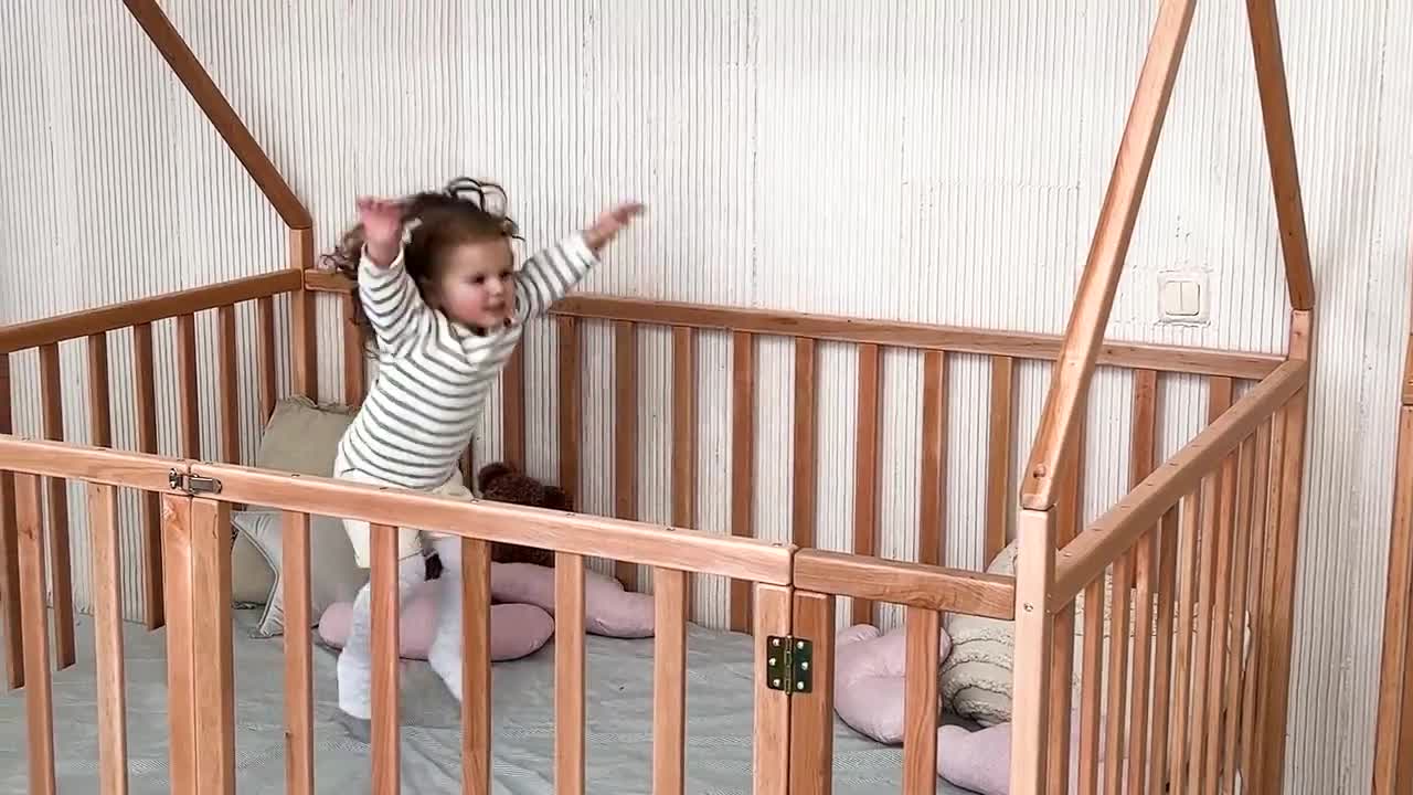 Montessori Baby Playpen With Extra High Rails by Busywood