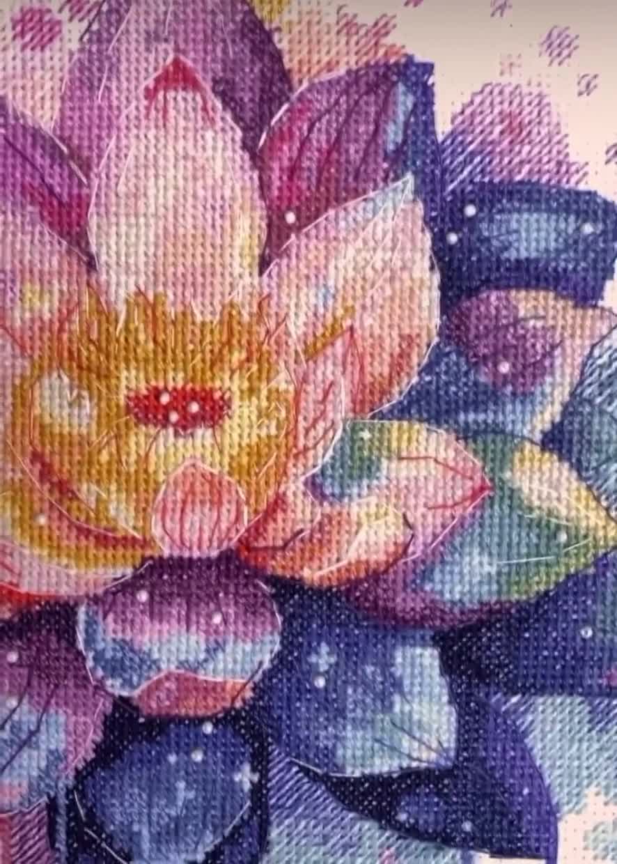 クロスステッチキット 輝く蓮、蓮の刺繍、花の刺繍 - Etsy 日本
