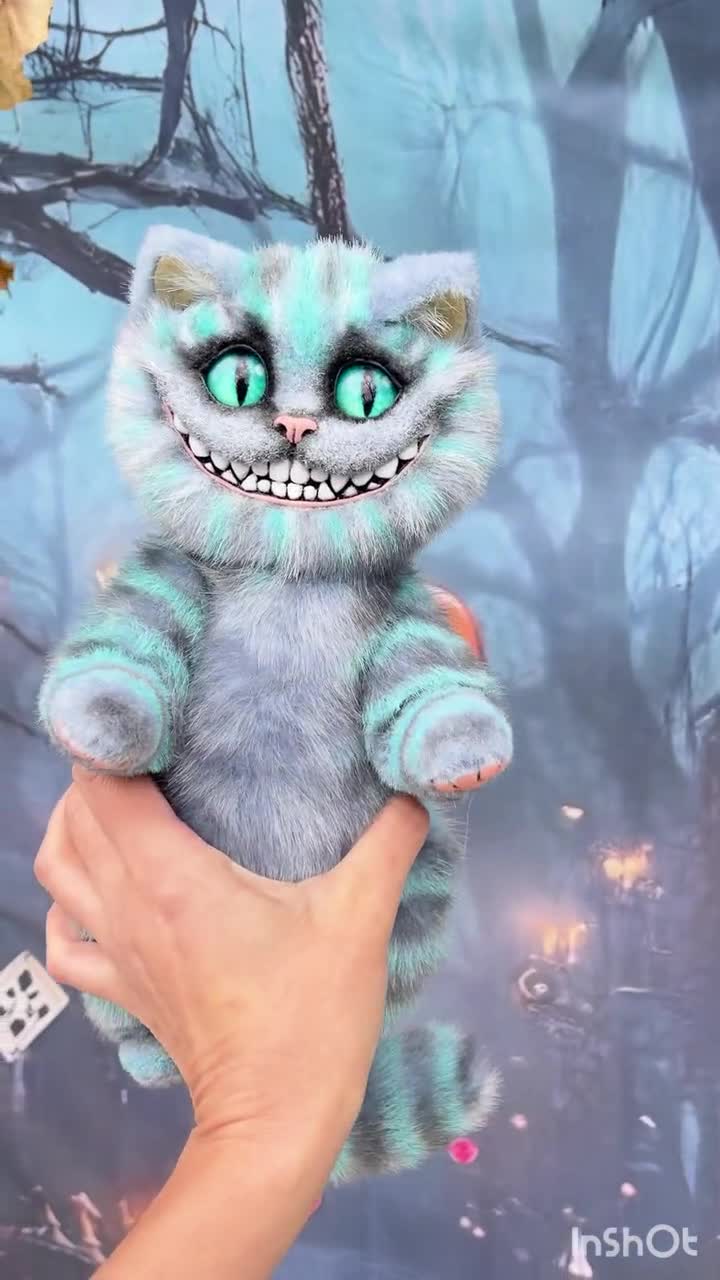 Handmade Cheshire Cat Art Doll – Wonderland Fantasy Decor - Etsy