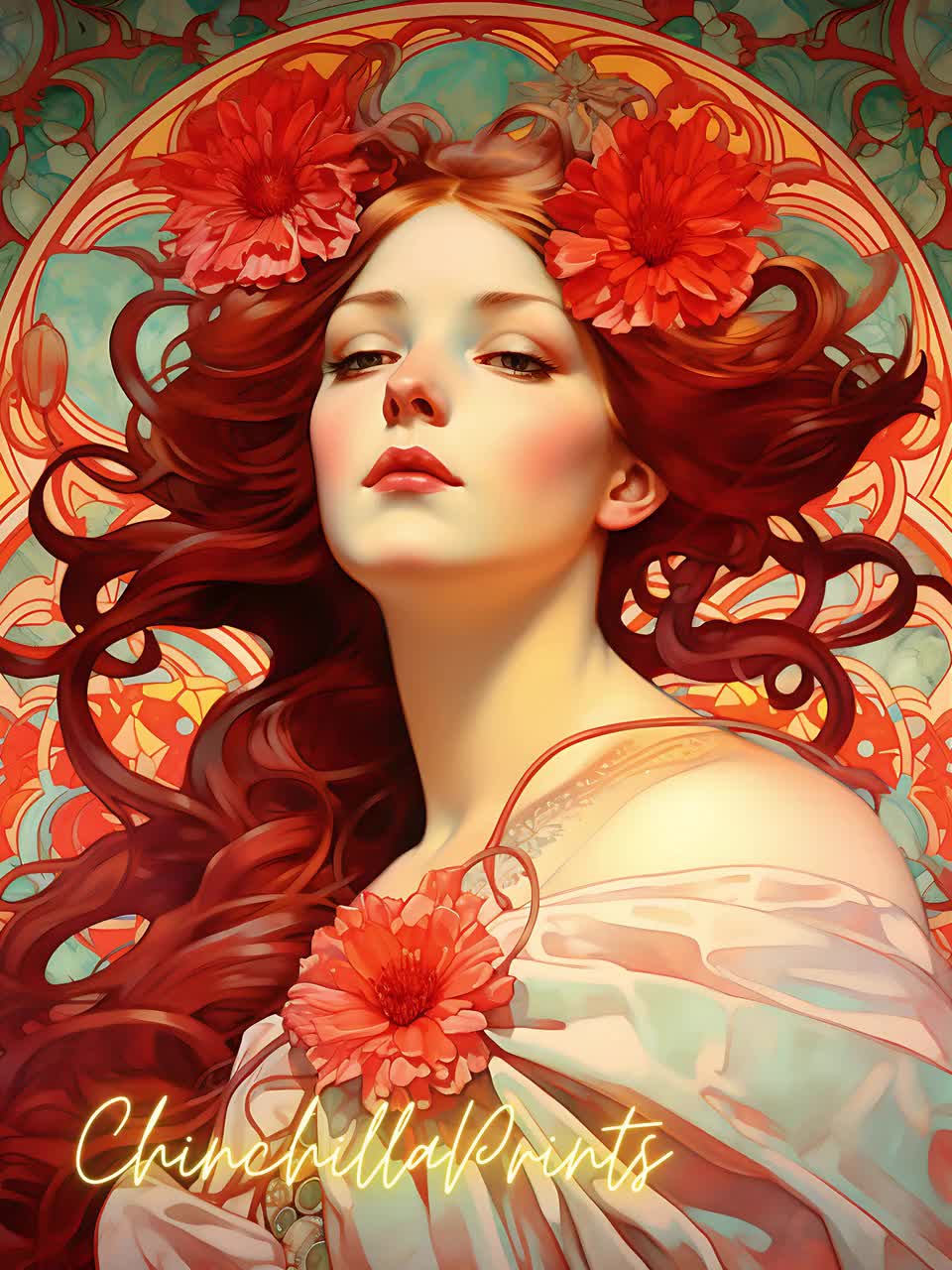 アール・ヌーヴォー女性ポスターセット：アルフォンス・ミュシャ風