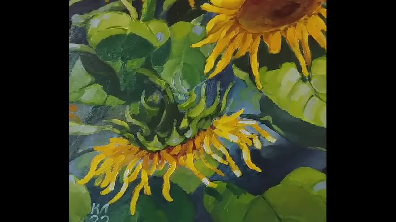 Sunflower Original Oil Painting, Stretched Canvas - Etsy