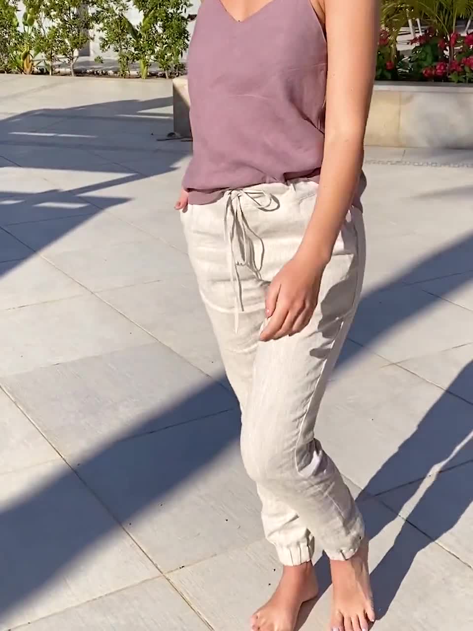 Natural Linen Pants, Summer Pants, Womens Pants, Beige Pants