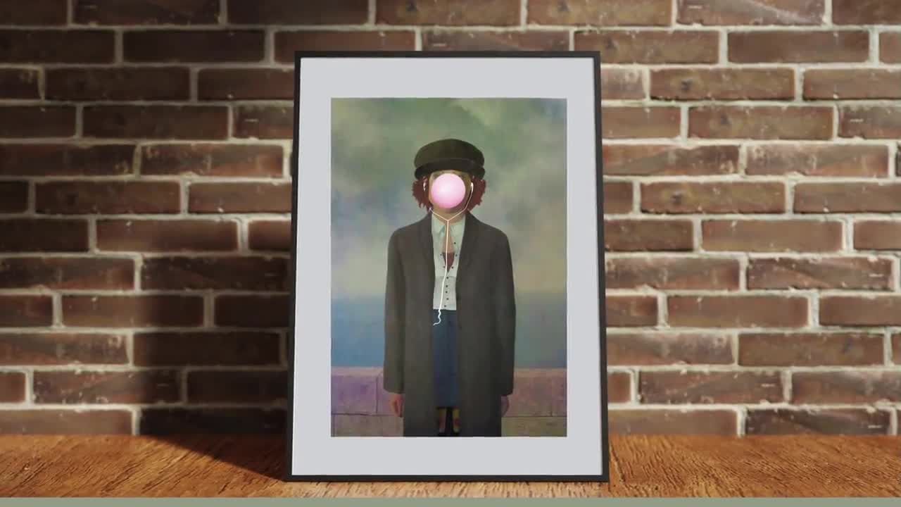 ルネ・マグリットの「人の子」にインスパイアされたシュールアート