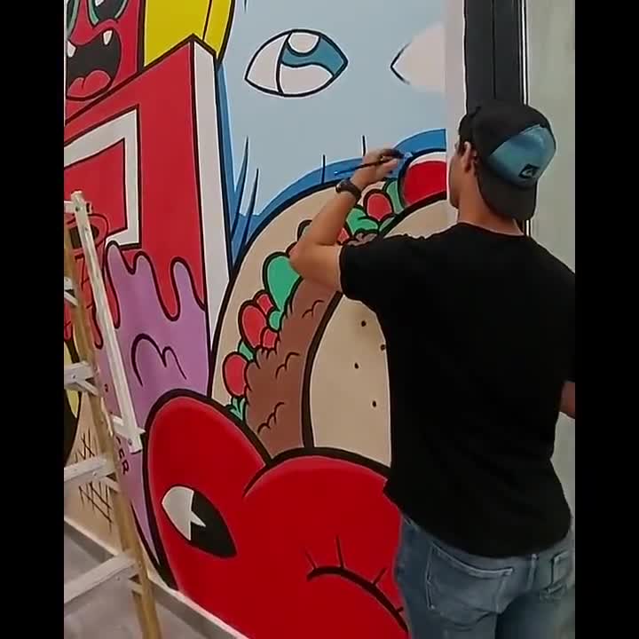 【SALE】オリジナル　キャンバス　アート　絵画　ポップアート　F8号 オリジナル キャンバス アート 絵画 原画 ポップアート F8号