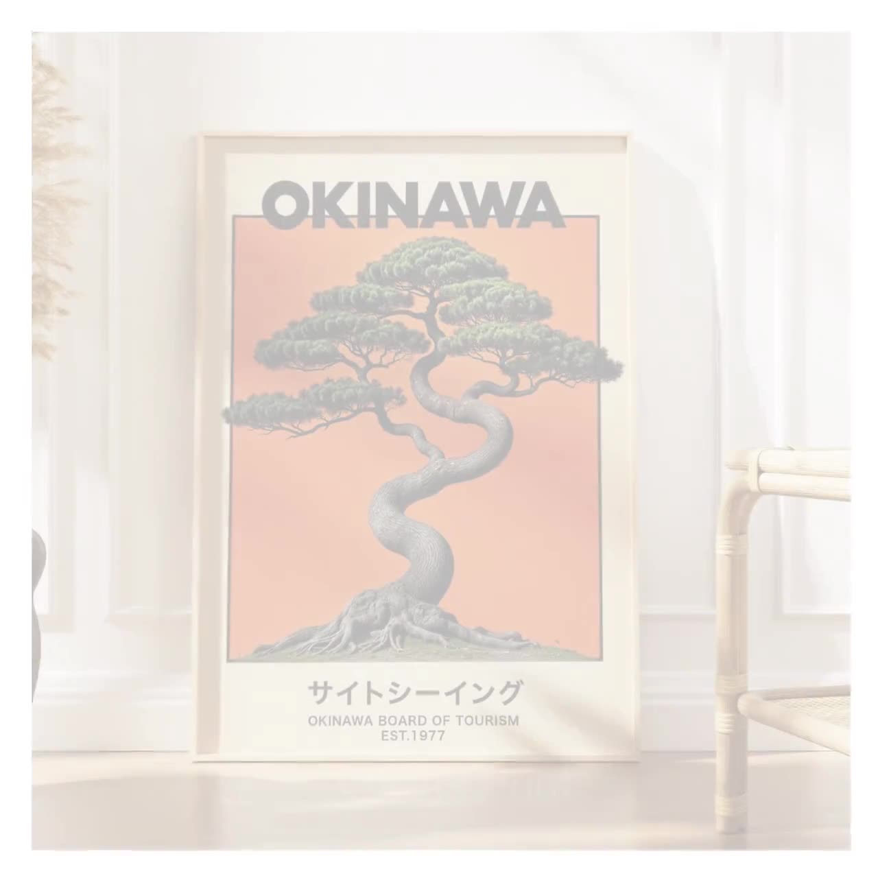 Orange Okinawa Wall Art, Japan-inspired Travel Print, Ryukyu