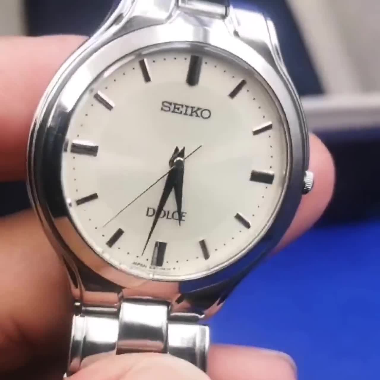 Vintage Seiko DOLCE 8J41 0A10 M nner Quarzuhr . Originalkarton erhalten