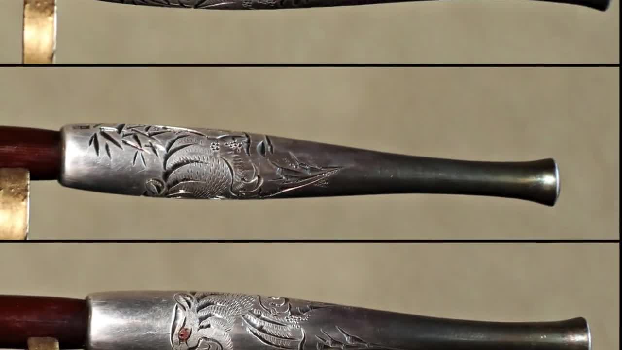 シルバー彫金パイプ 】 古美術・阿片煙管 タイ骨董 アンティーク