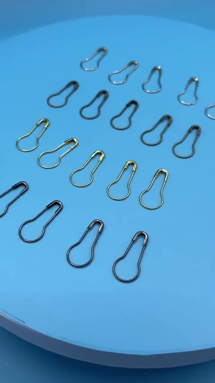 Metal Bulb Safety Pins: Gourd Shape for Hang Tags & Junk Journals