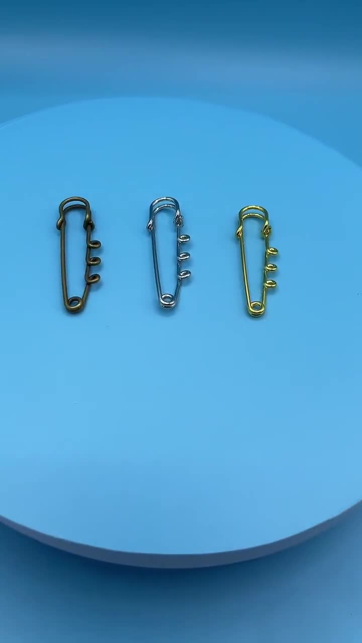 60mm Metal Safety Pins With Three Loops: Craft Brooch Pins - Etsy