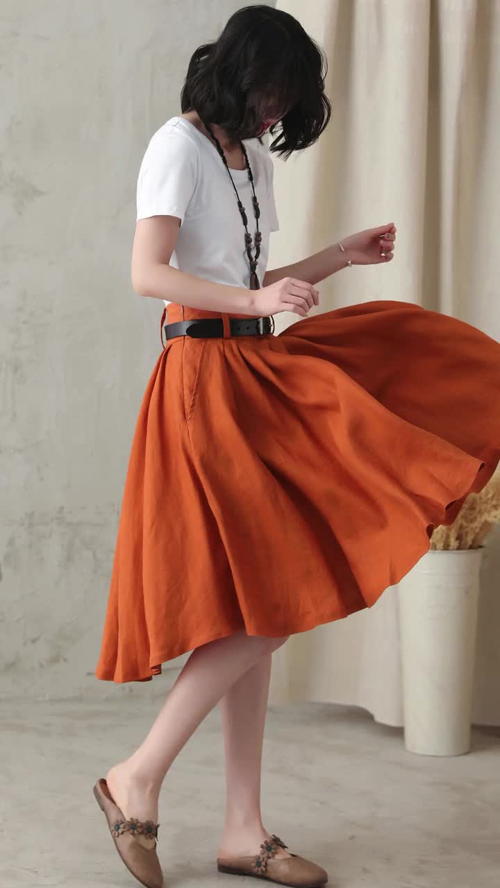 スカート CHLOE Women Skirts C22AMJ02550871 Orange Authentic Chloe Silk Orange Lace Skirt Size 36 New With Tags