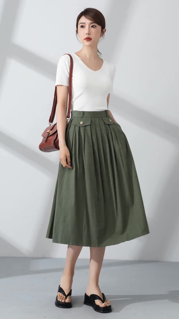 【PORTERNA】Tela linen long skirt Dusan Long Skirt Linen Navy – Neighbour