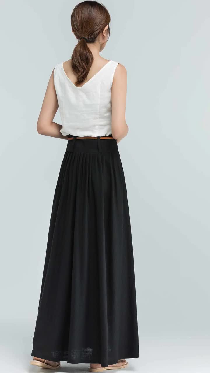 ★ Leey★ STRAPLAYERED MAXI SKIRT BLACK P0000ENB OPEN YY
