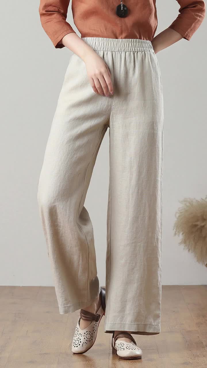 パンツ SANSANGEAR LINEN BLOCK PANTS [BEIGE] 8e532873fed40c2a687ec92f3fa85f