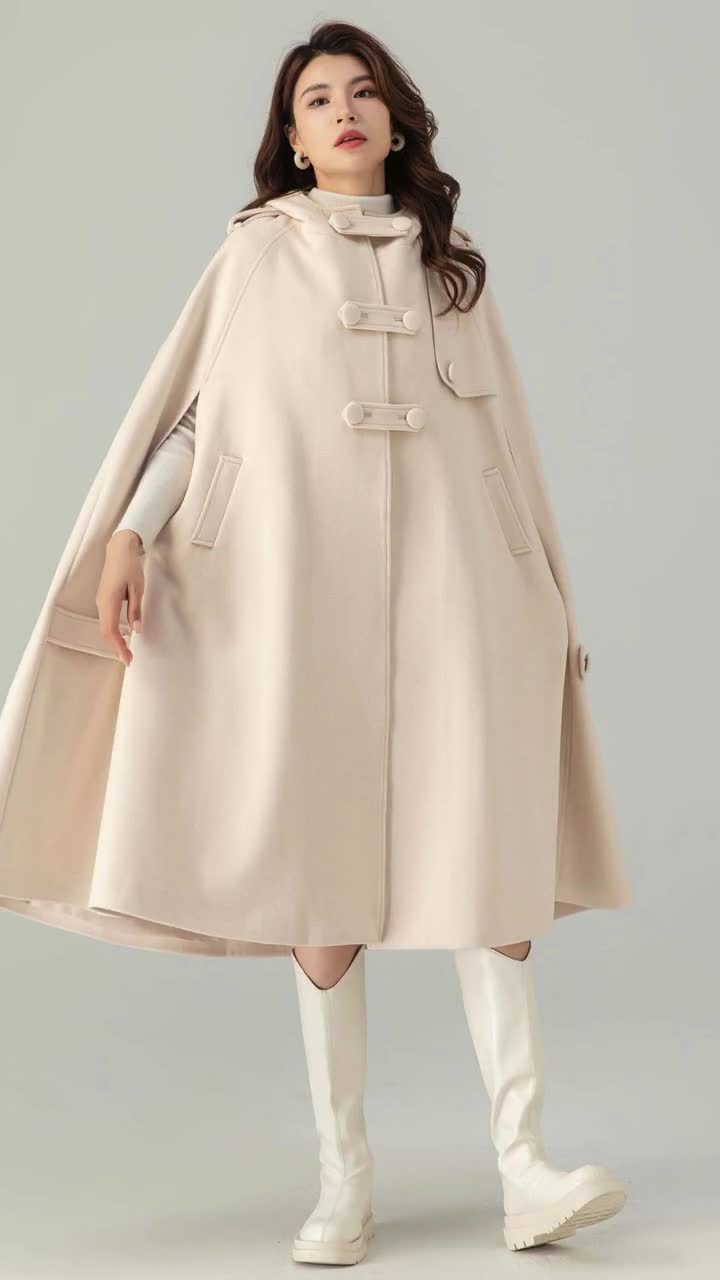 Men's Solid Colours Trench Coat Casual Cape Cloak Irregular