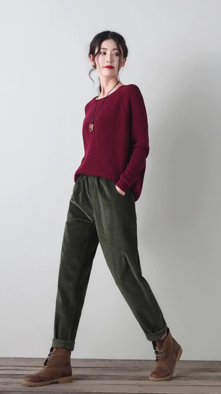 Corduroy Pants, Wide Leg Pants, Womens Pants, Loose Pants