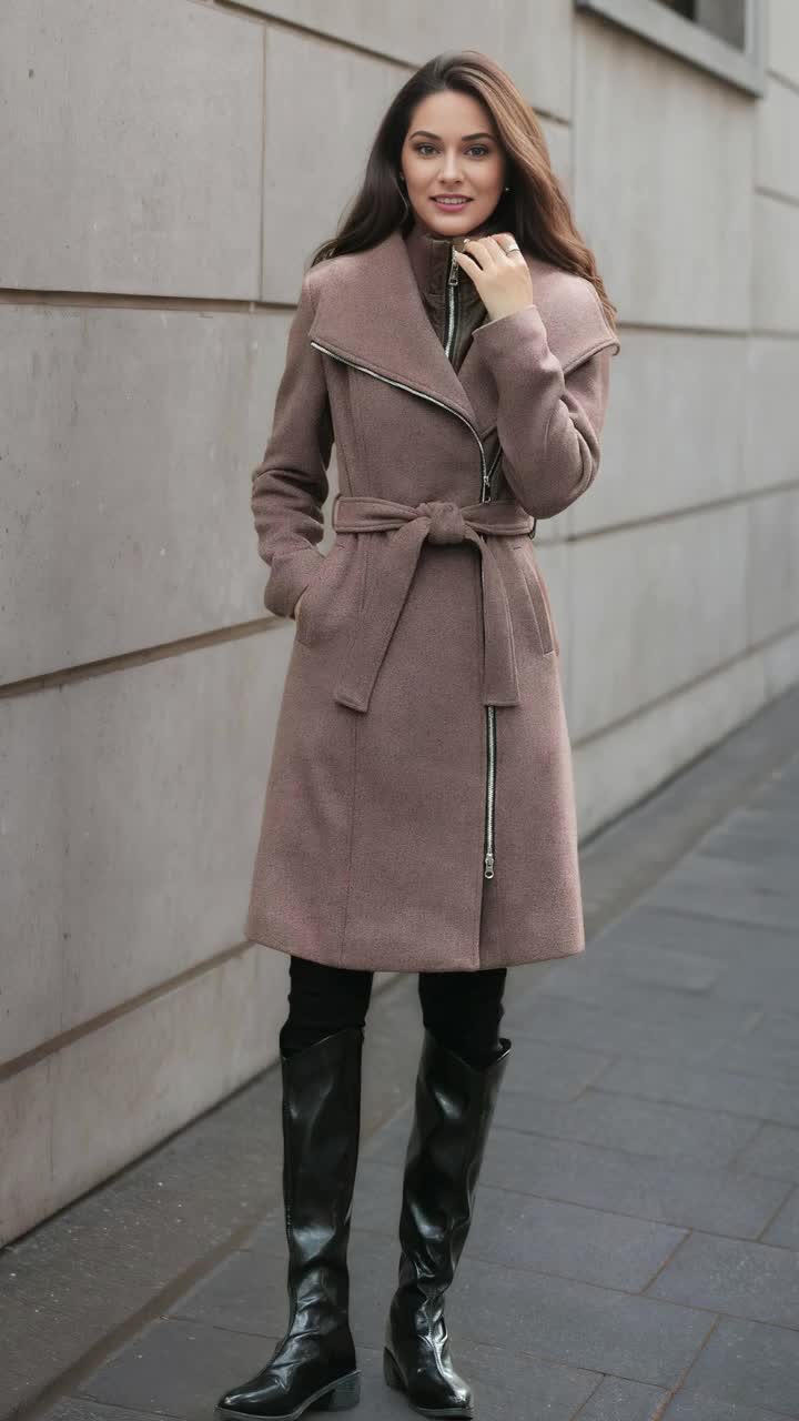 Wool Coat, Midi Coat Women, Winter Warm Coat, Loose Coat