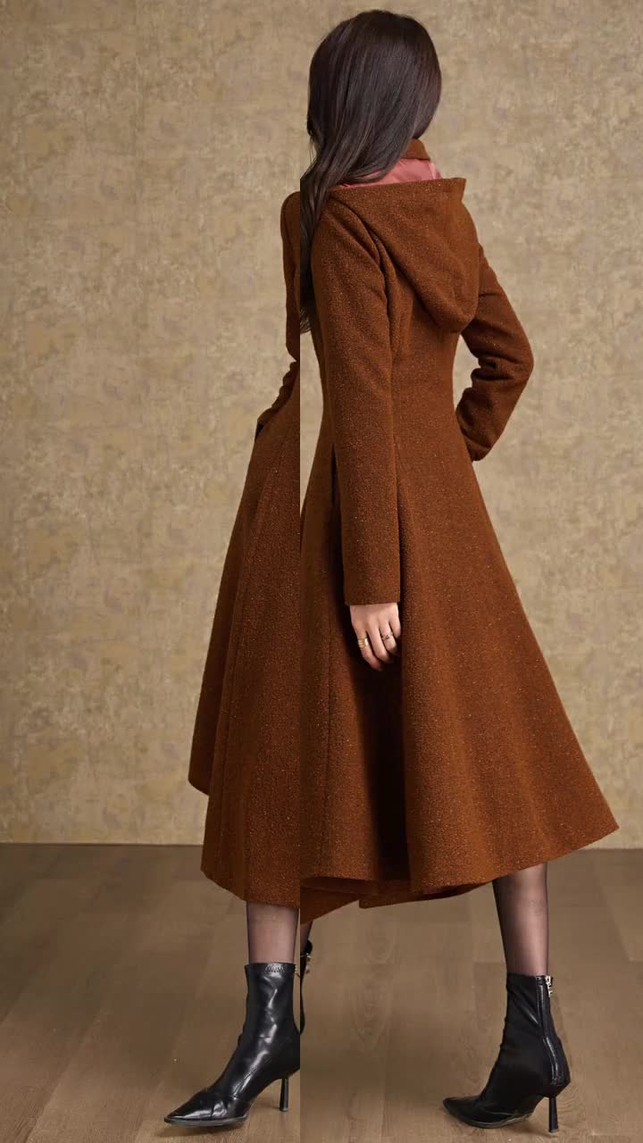 Wool Coat,hooded Wool Coat, Womens Coat, Winter Coat
