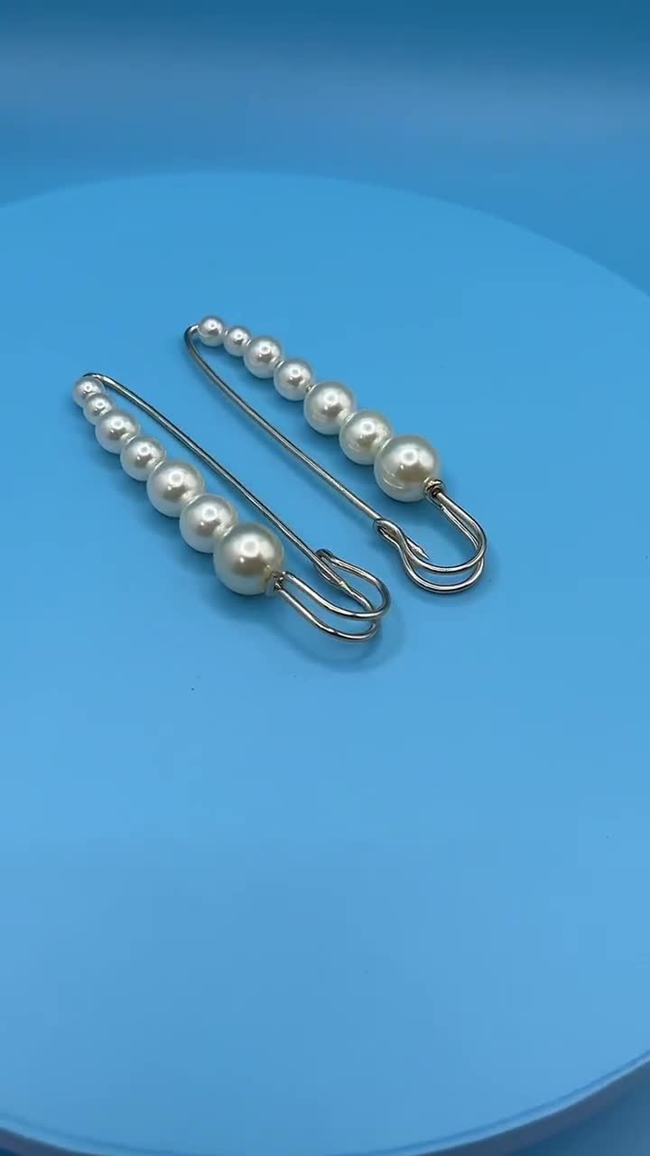 76mm Pearl Brooch Pin: Light Gold Alloy Safety Pin - Etsy