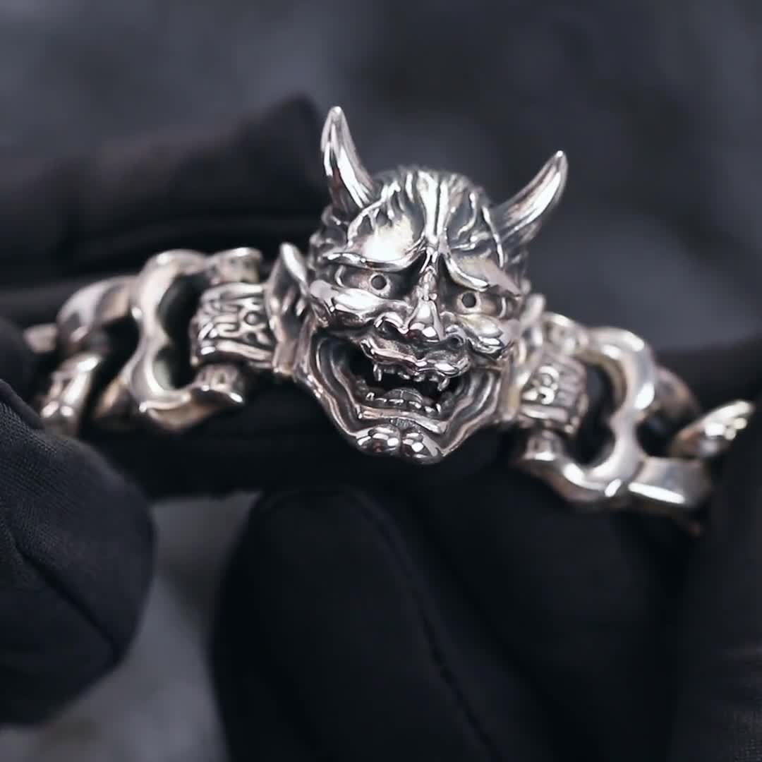 Hannya Bracelet Sterling Silver 925, Oxidized Silver